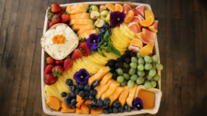 Fruit platter with honey lemon ricotta dip - Brooklyn catering from Campbell & Co.