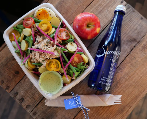 Lunch box with nicoise salad - drop off catering from Campbell & Co.